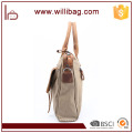 Factory Sale Fashion Canvas Computer Bags Outdoor Handbag Office Handbags With Genuine Leather